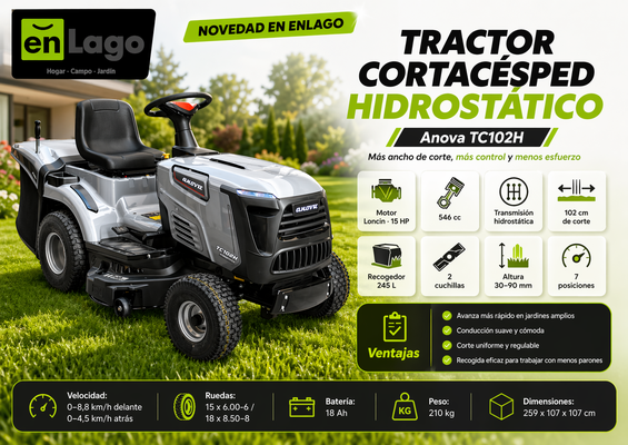 Tractor Cortacesepd Anova TC102H 